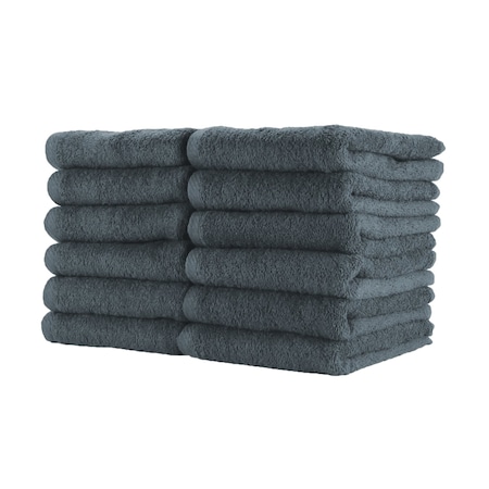 Monarch Cotton Jr. Salon Towel 16x27 Charcoal (12pk) BBJ-1627-2.5CHA